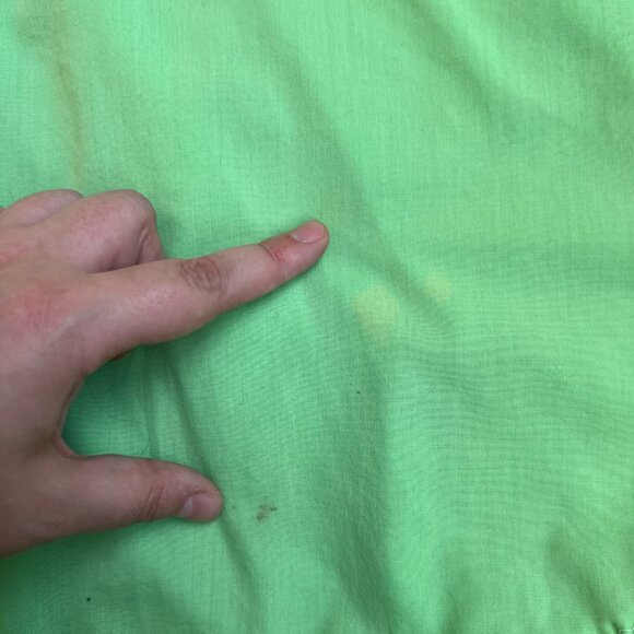 Vintage Handmade Green Floral Ruffle Bodice Mock Neck Midi Prairie Dress Size M - Picture 7 of 8